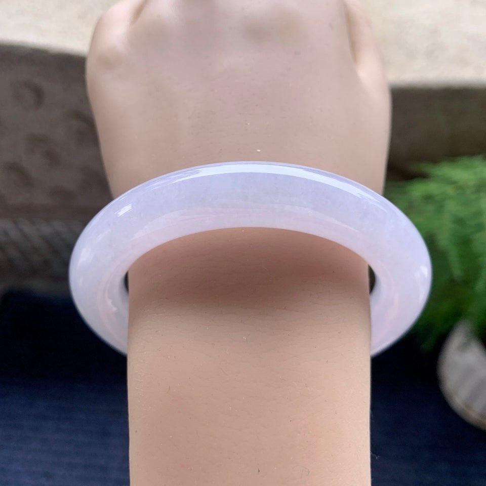 细糯种淡紫罗兰圆条手镯（57.5mm）（yc110702）