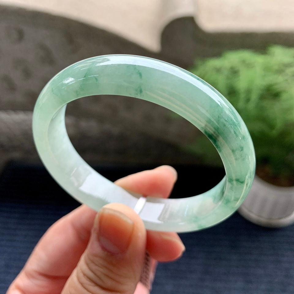 细糯种飘花贵妃手镯（53.2mm）（yc082034）