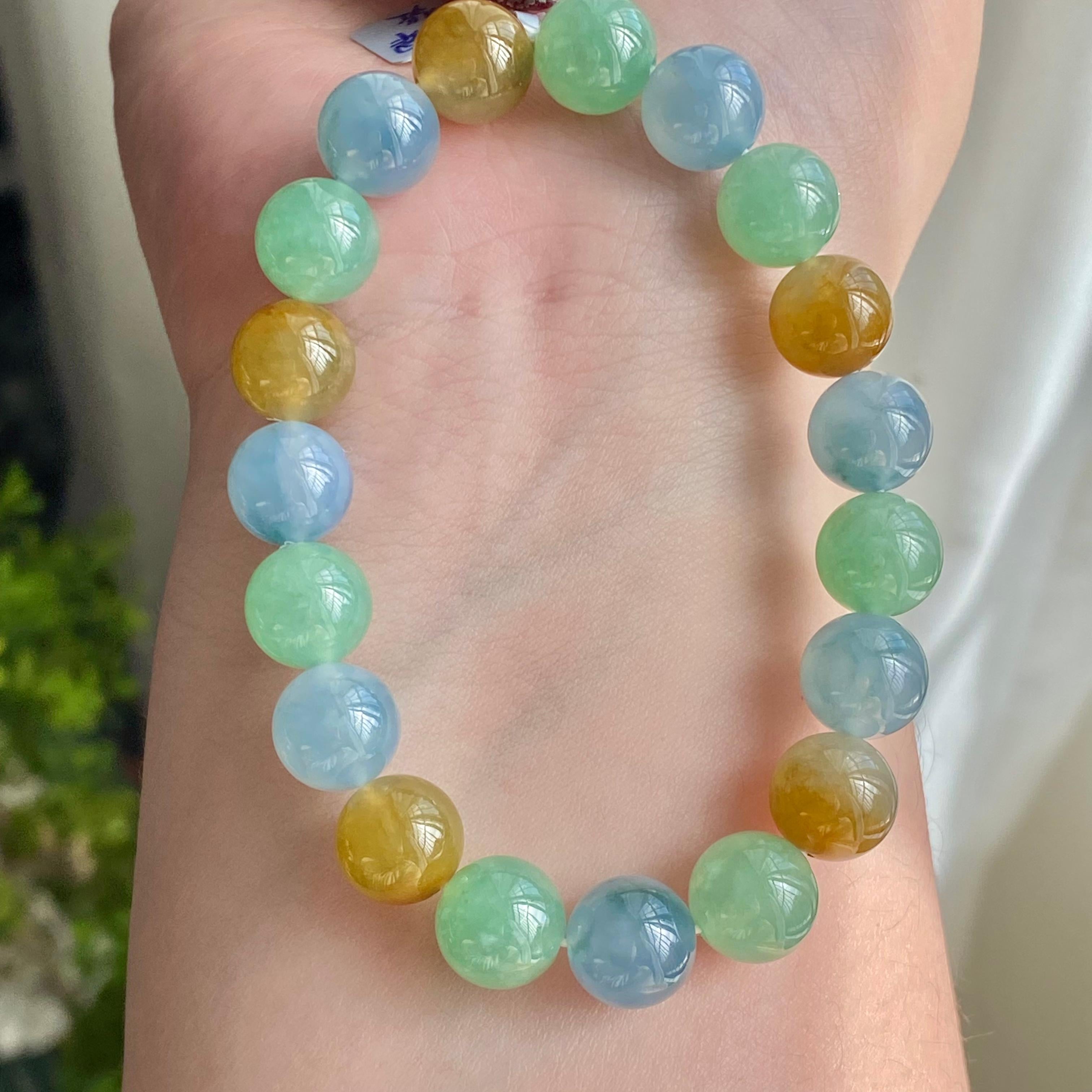 糯冰种多宝单圈手串（19颗）（yc216007）