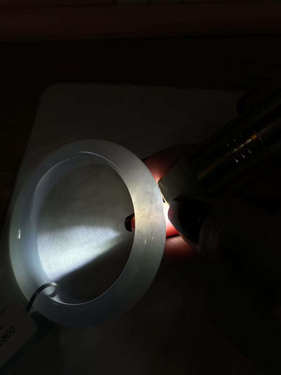 糯冰种淡春彩平安镯（57.5mm）（yc093393）