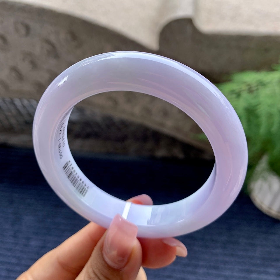 细糯种淡紫罗兰平安镯（56mm）（yc101907）