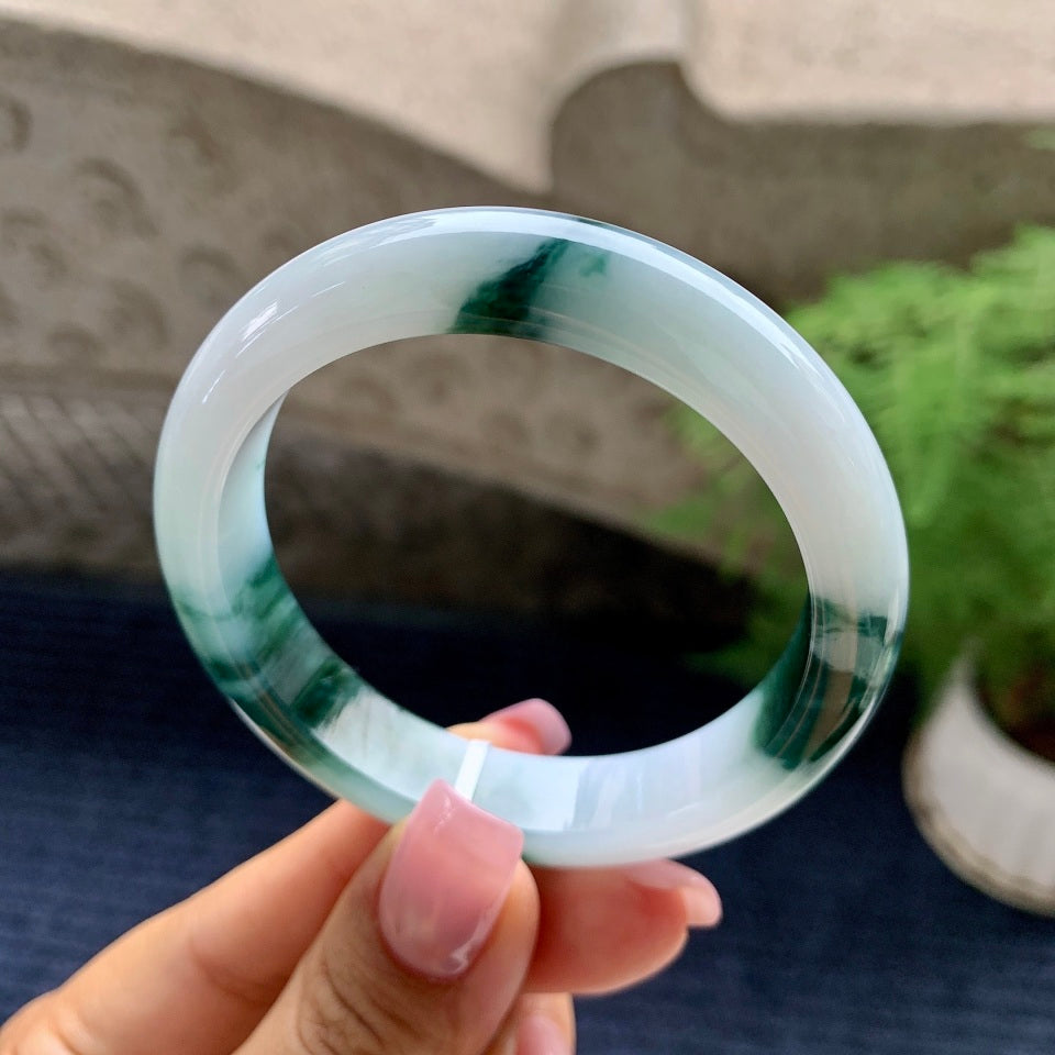 细糯种飘花平安镯（53mm）（yc090105）