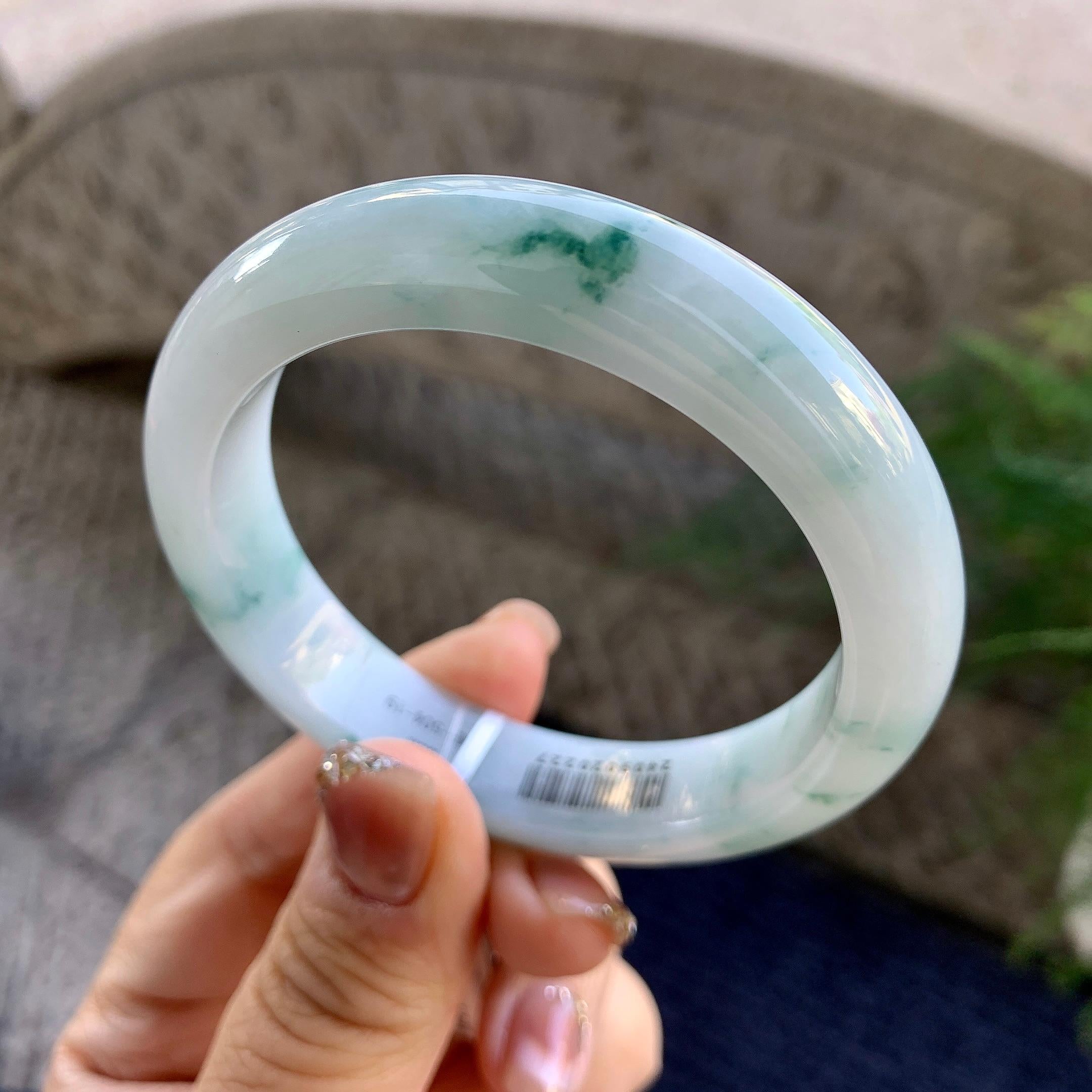 细糯种飘花平安镯（55mm）（yc275314）