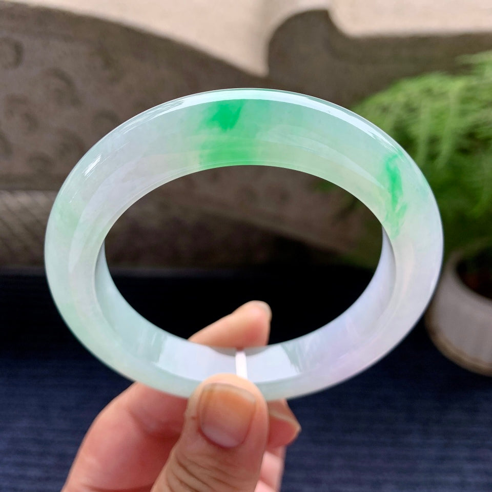 糯冰种飘阳绿平安镯（59mm）（yc089227）