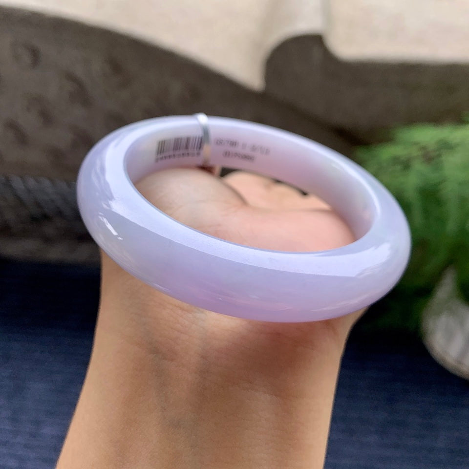 细糯种淡紫罗兰平安镯（56mm）（yc101907）