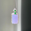 18k金钻镶冰种紫罗兰无事牌吊坠（yc216840）