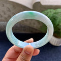 糯种飘绿花平安镯（59.5mm）（yc079311）