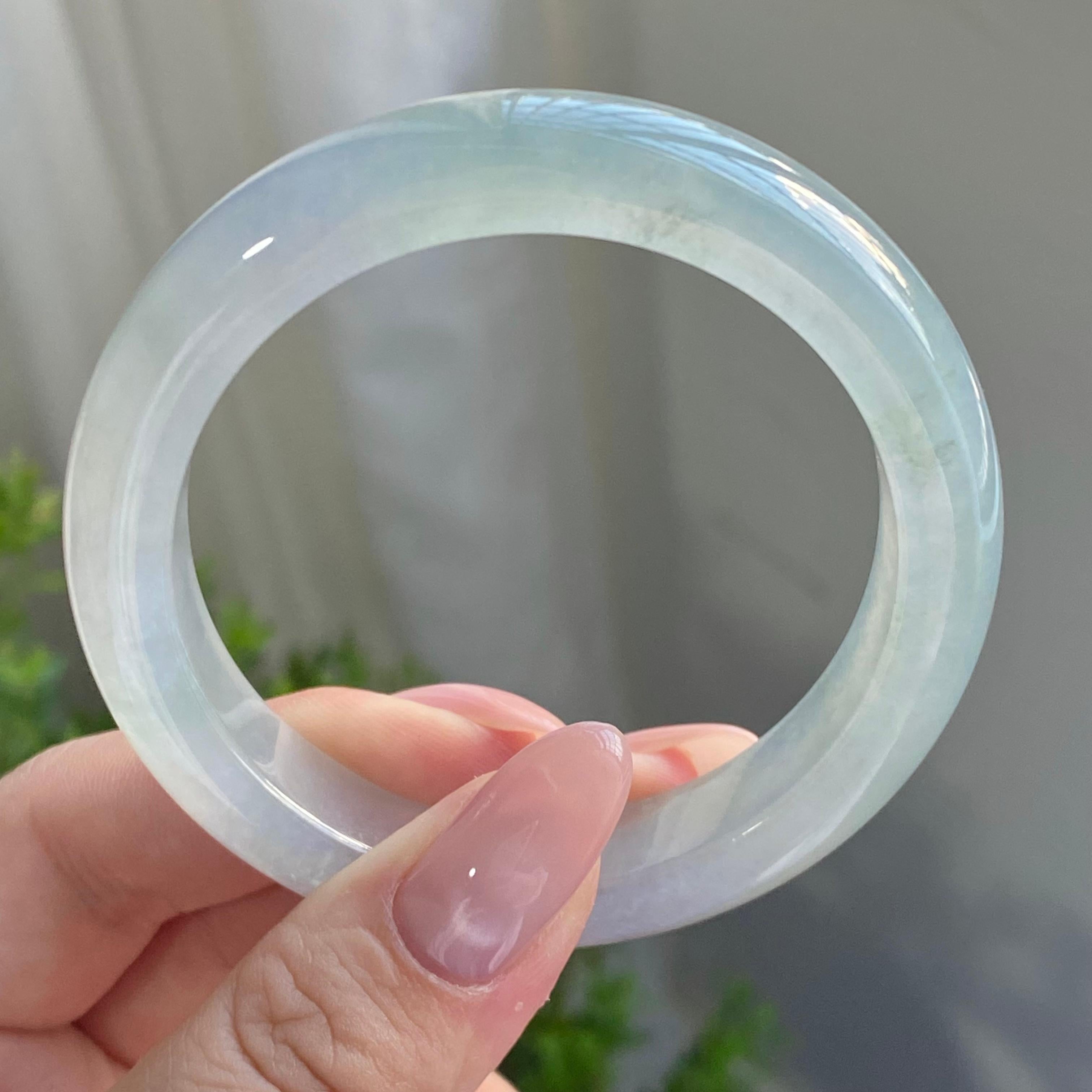 冰种蓝底平安镯（52圈）（yc228766）