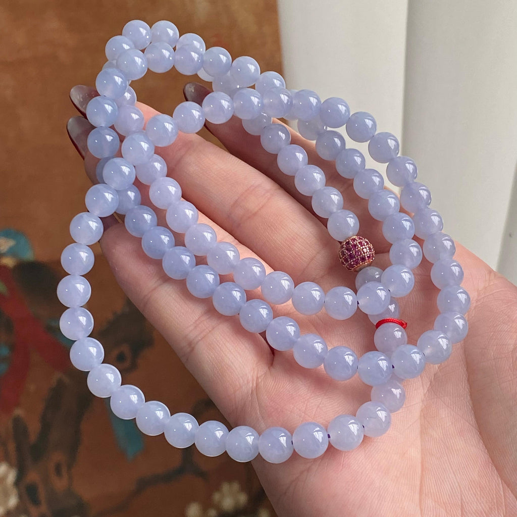 冰种紫罗兰珠链（98颗）（yc223981）