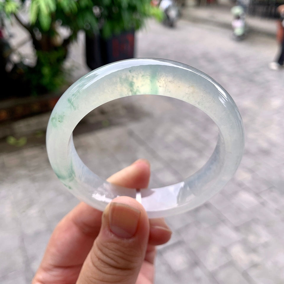 冰种飘花平安镯（55.4mm）（yc167854）