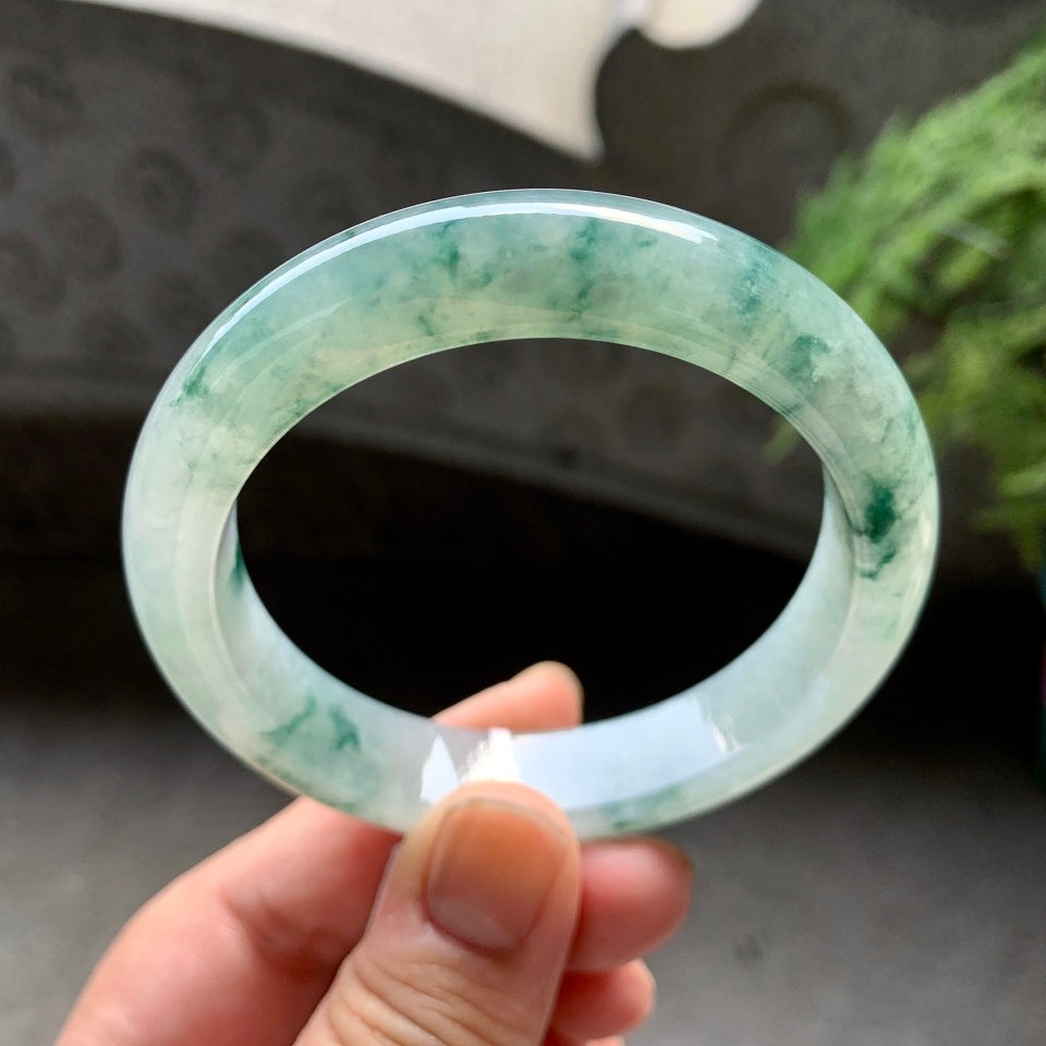 细糯种飘花平安镯（55.7mm）（yc098971）