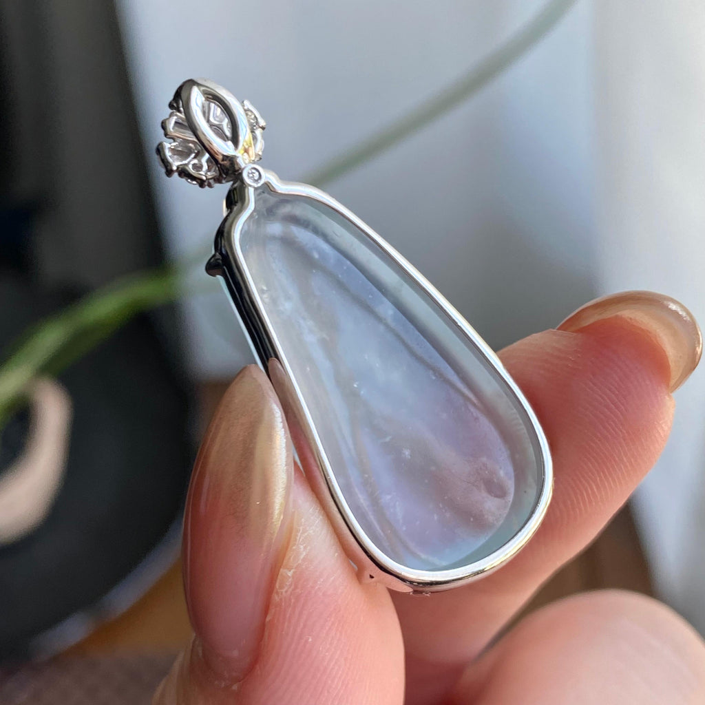 18k金钻镶冰种雪花棉福瓜吊坠（yc266151）