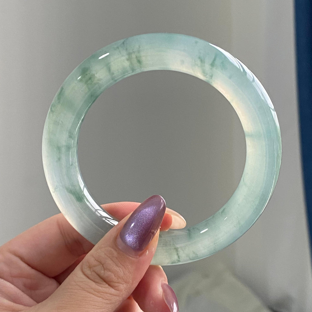 冰种飘花圆条手镯（57圈）（yc195792）