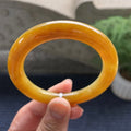 糯冰种黄翡圆条手镯（54.8mm）（yc081986）