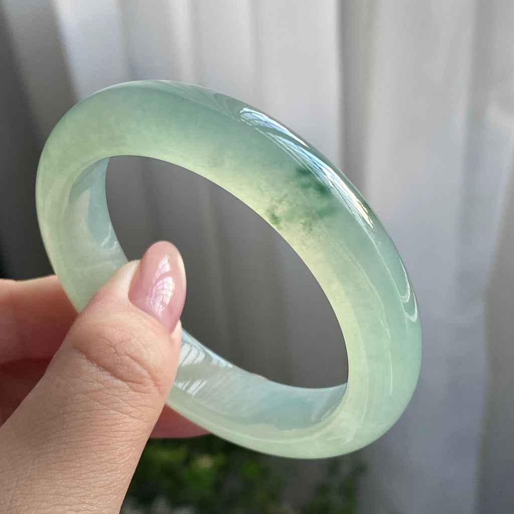 冰种晴底飘花平安镯（53圈）（yc228617）