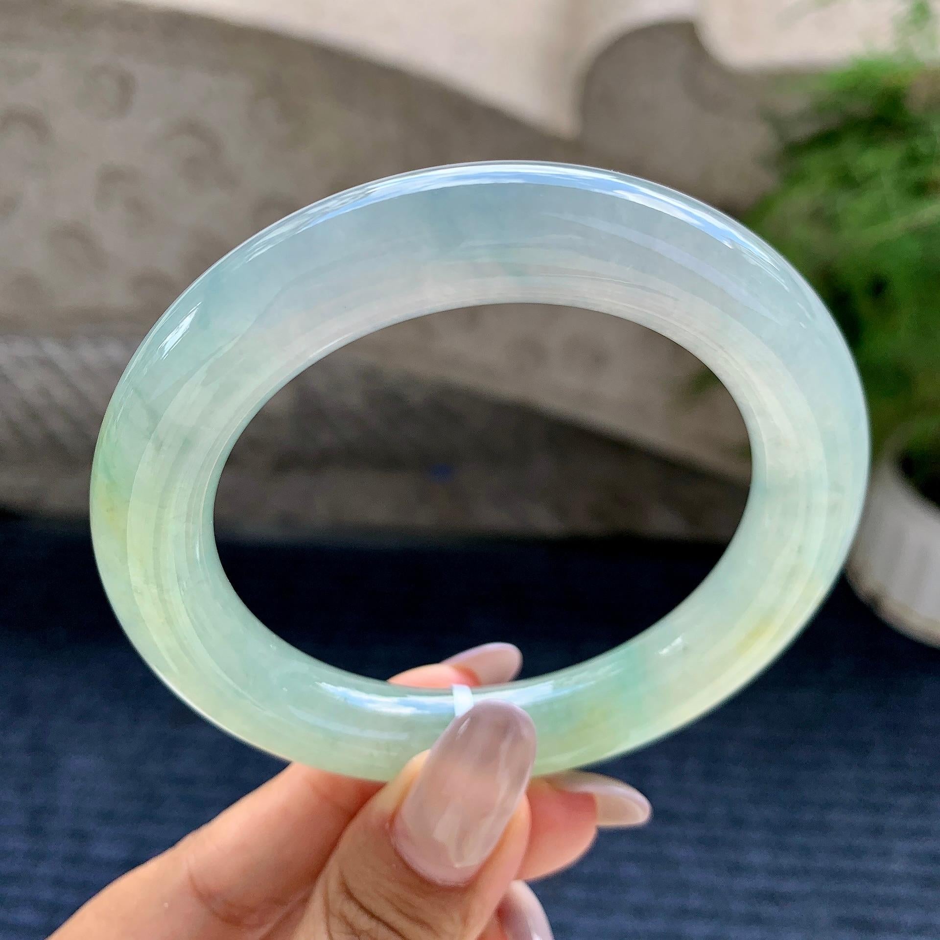 糯冰种晴水圆条手镯（58.2mm）（yc175804）
