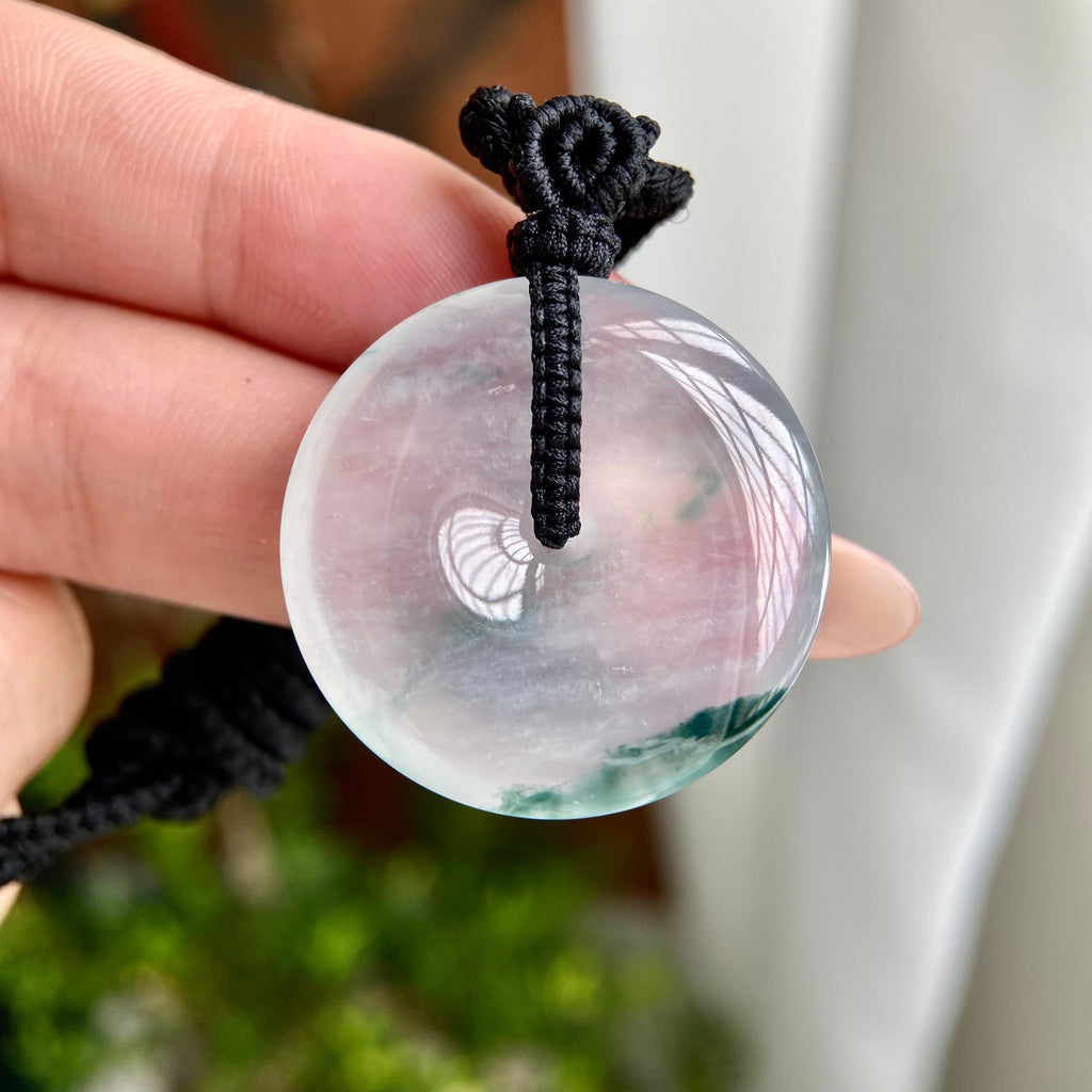 高冰种飘花平安扣吊坠（yc230169）