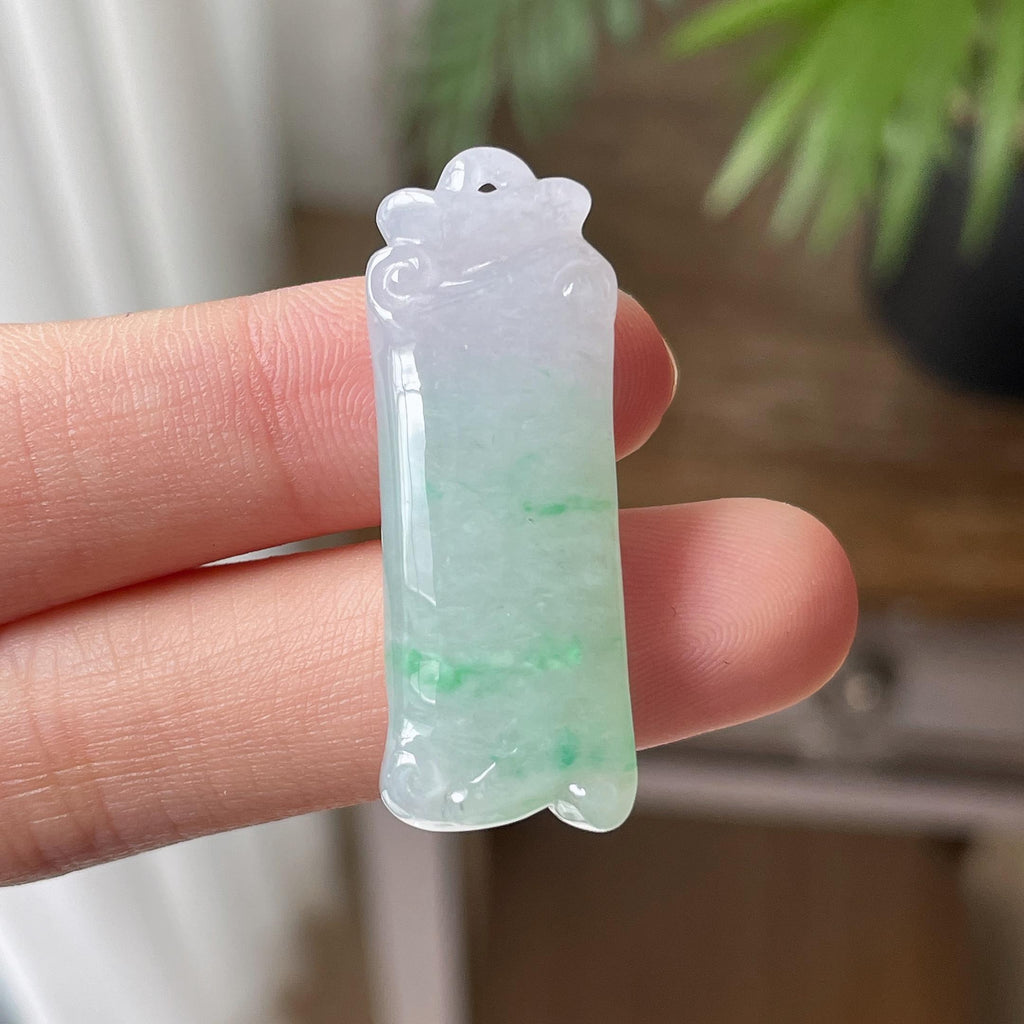 细糯种飘绿竹节吊坠（yc709407）