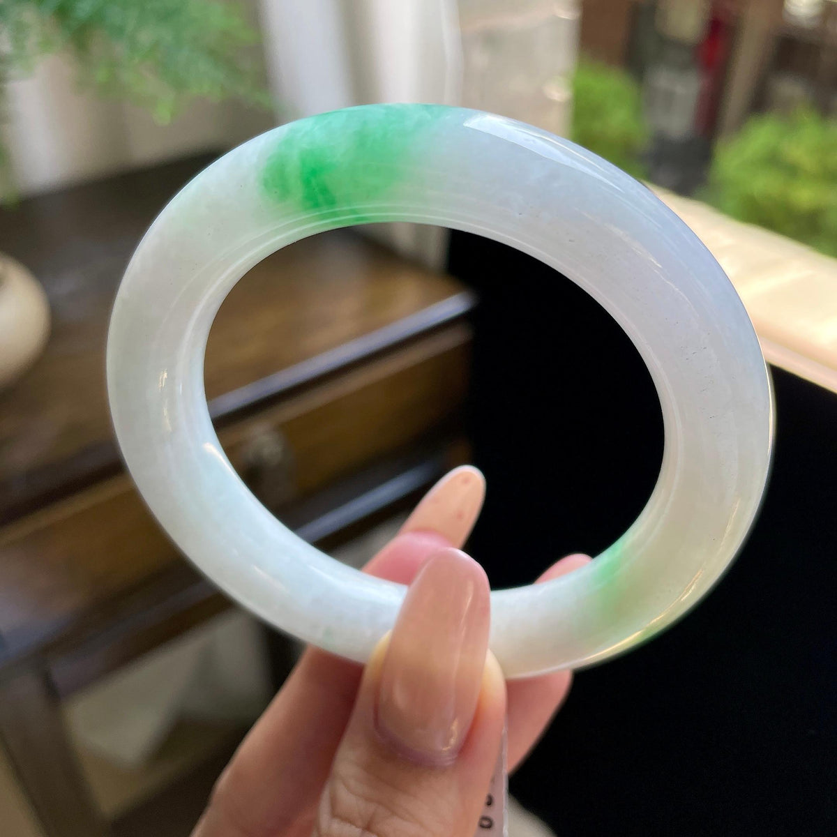 糯种阳绿白底青圆条 55圈（yc717236）