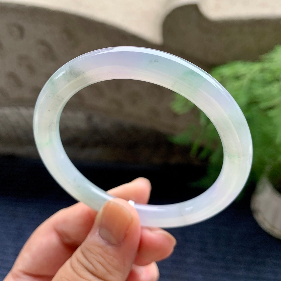 细糯种淡紫罗兰圆条手镯（56.3mm）（yc110759）