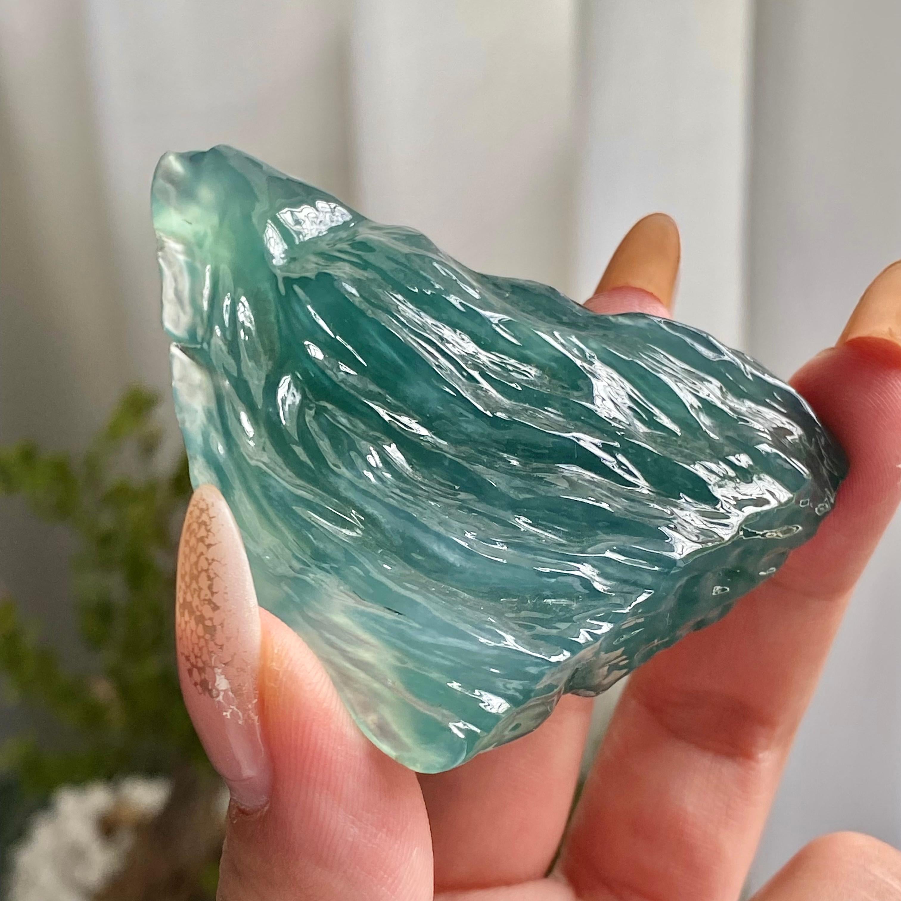 冰种蓝水冰川摆件（yc223128）