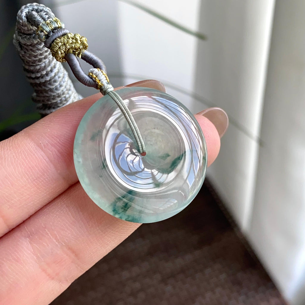 冰种飘花平安扣吊坠（yc263854）