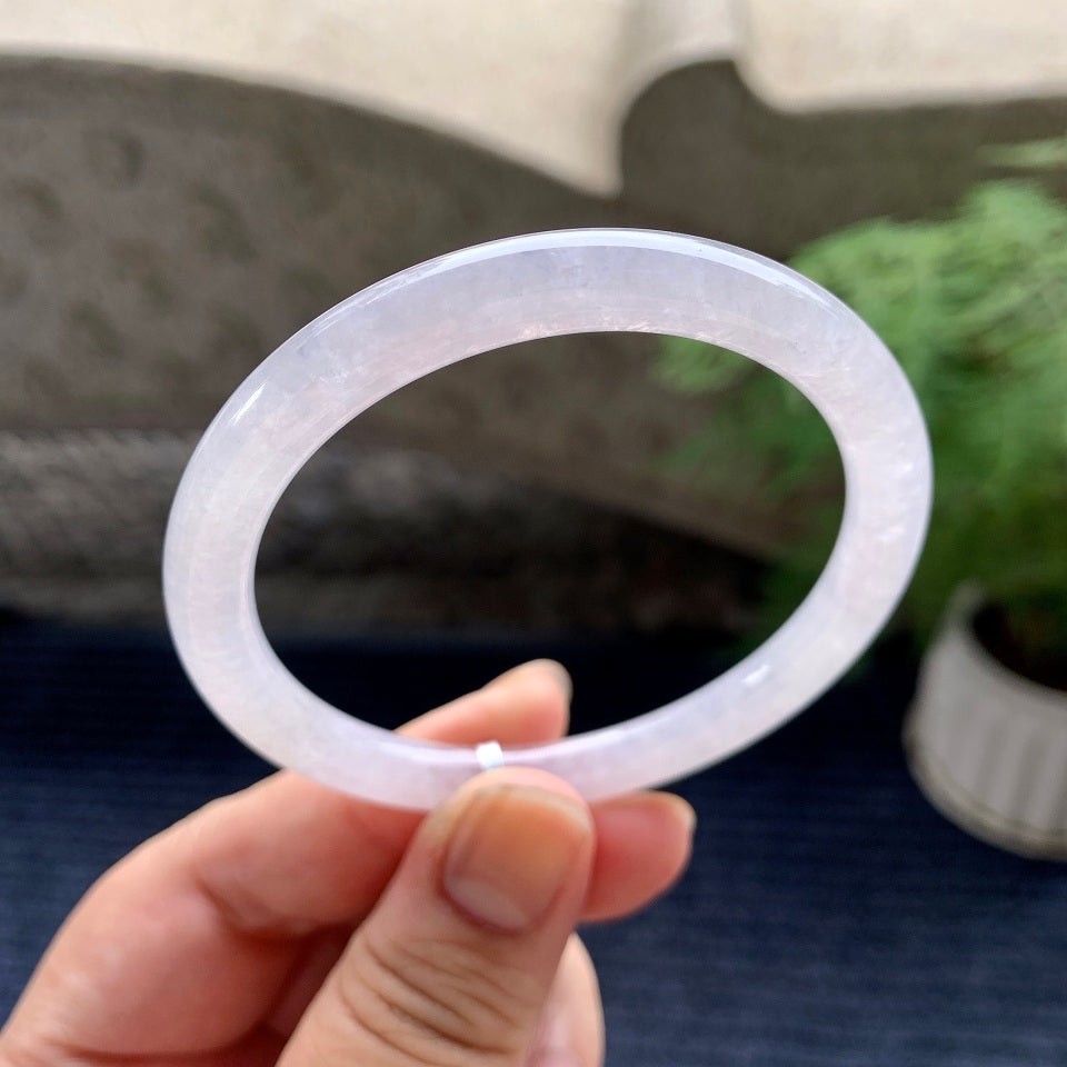 细糯种无色圆条手镯（55mm）（yc101286）