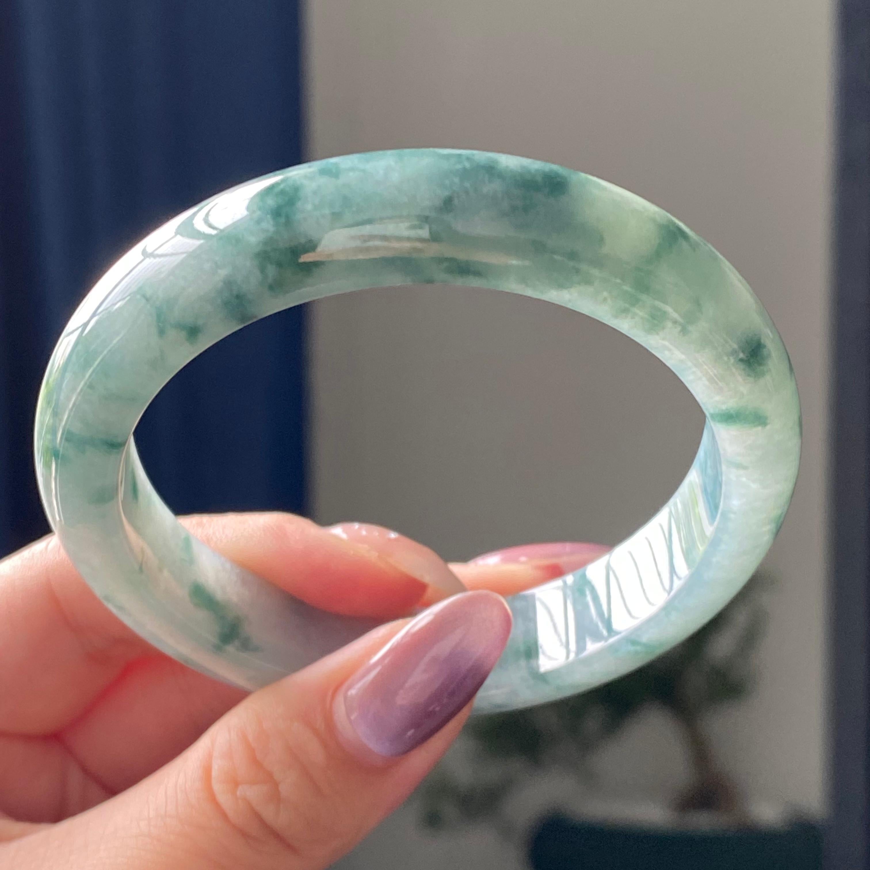 细糯种飘花平安镯手镯（58圈）（yc195330）