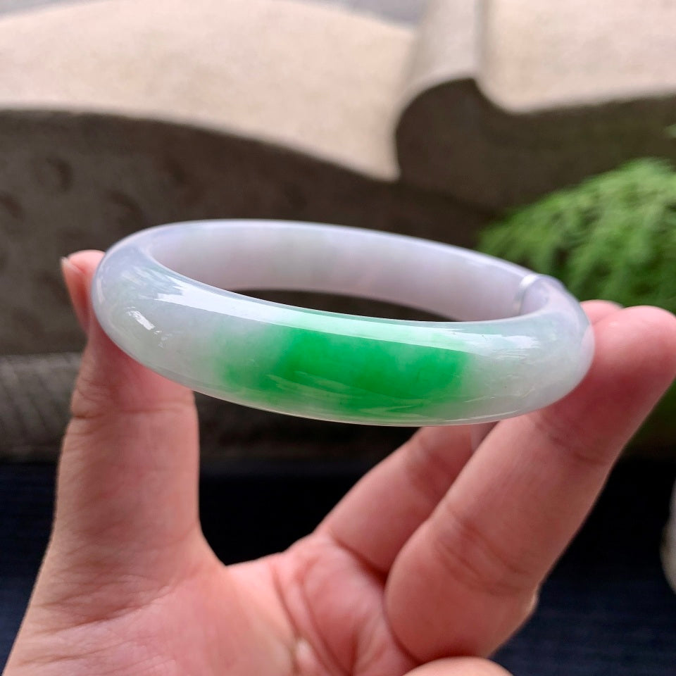 细糯种飘阳绿平安镯（59.8mm）（yc097818）