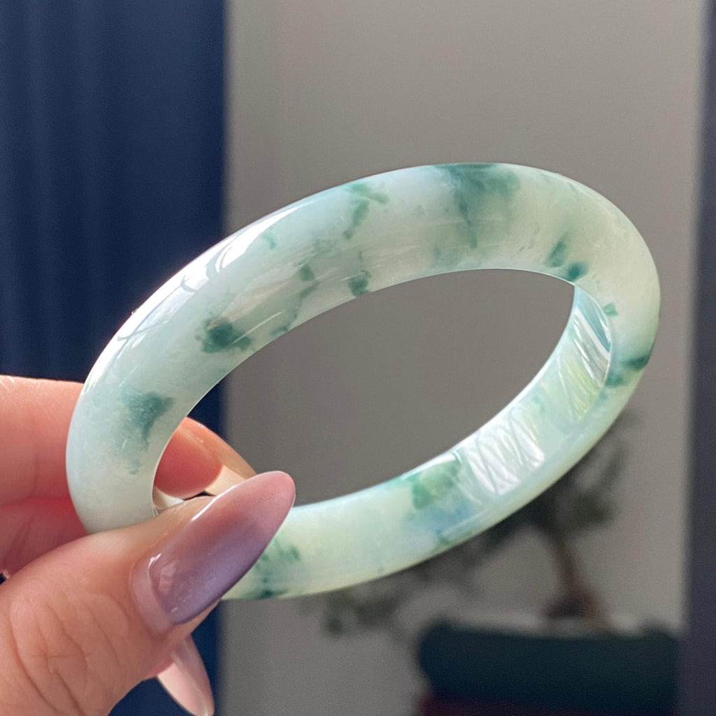 细糯种飘花平安镯手镯（55圈）（yc195216）