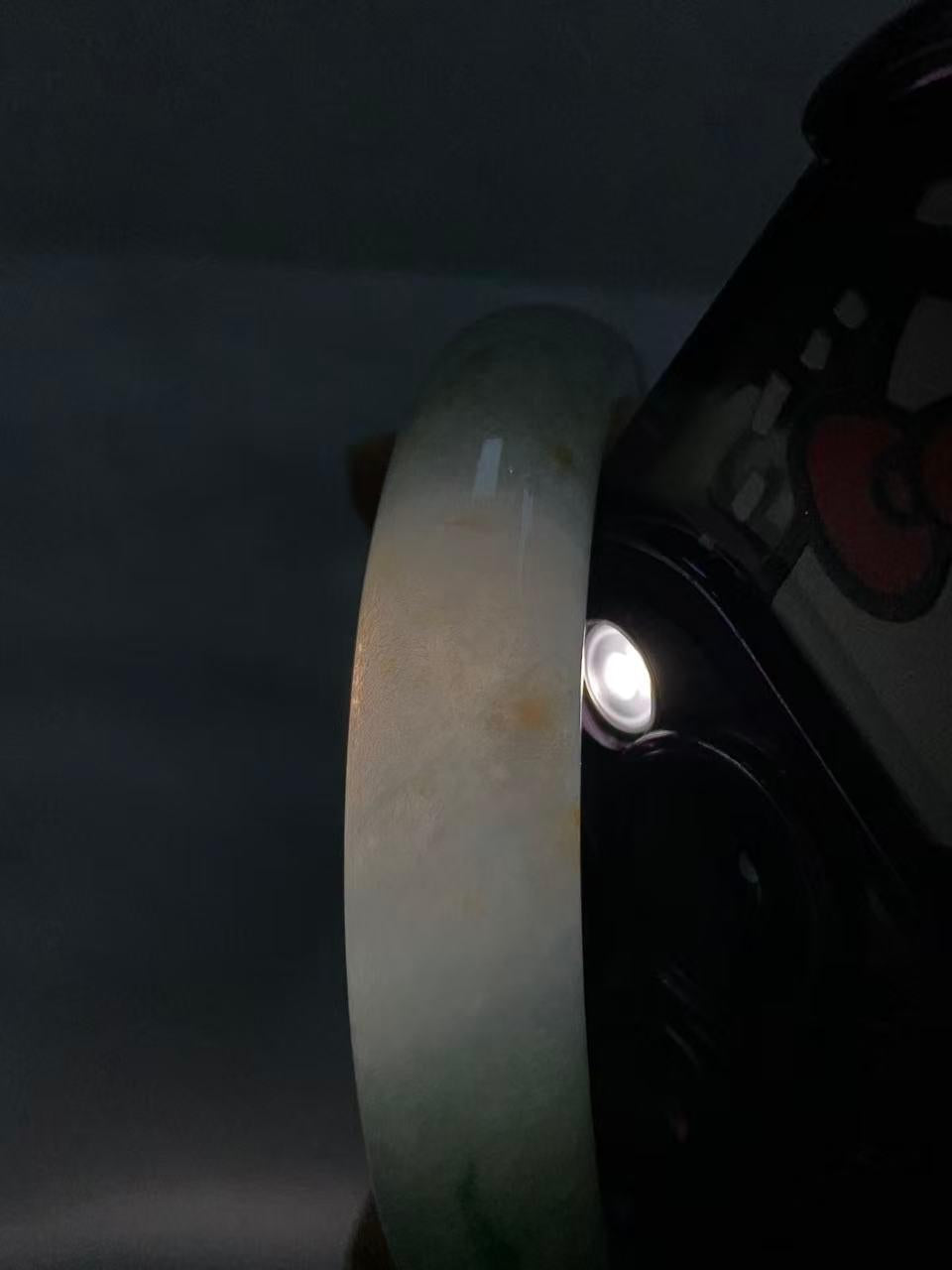 糯冰种晴水飘黄翡平安镯（58.3mm）（yc280874）