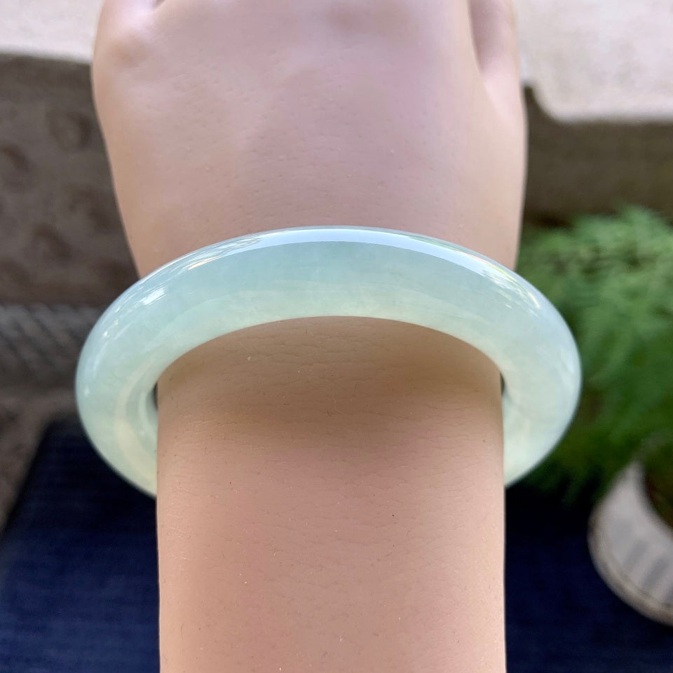 糯冰种晴水圆条手镯（55mm）（yc098517）