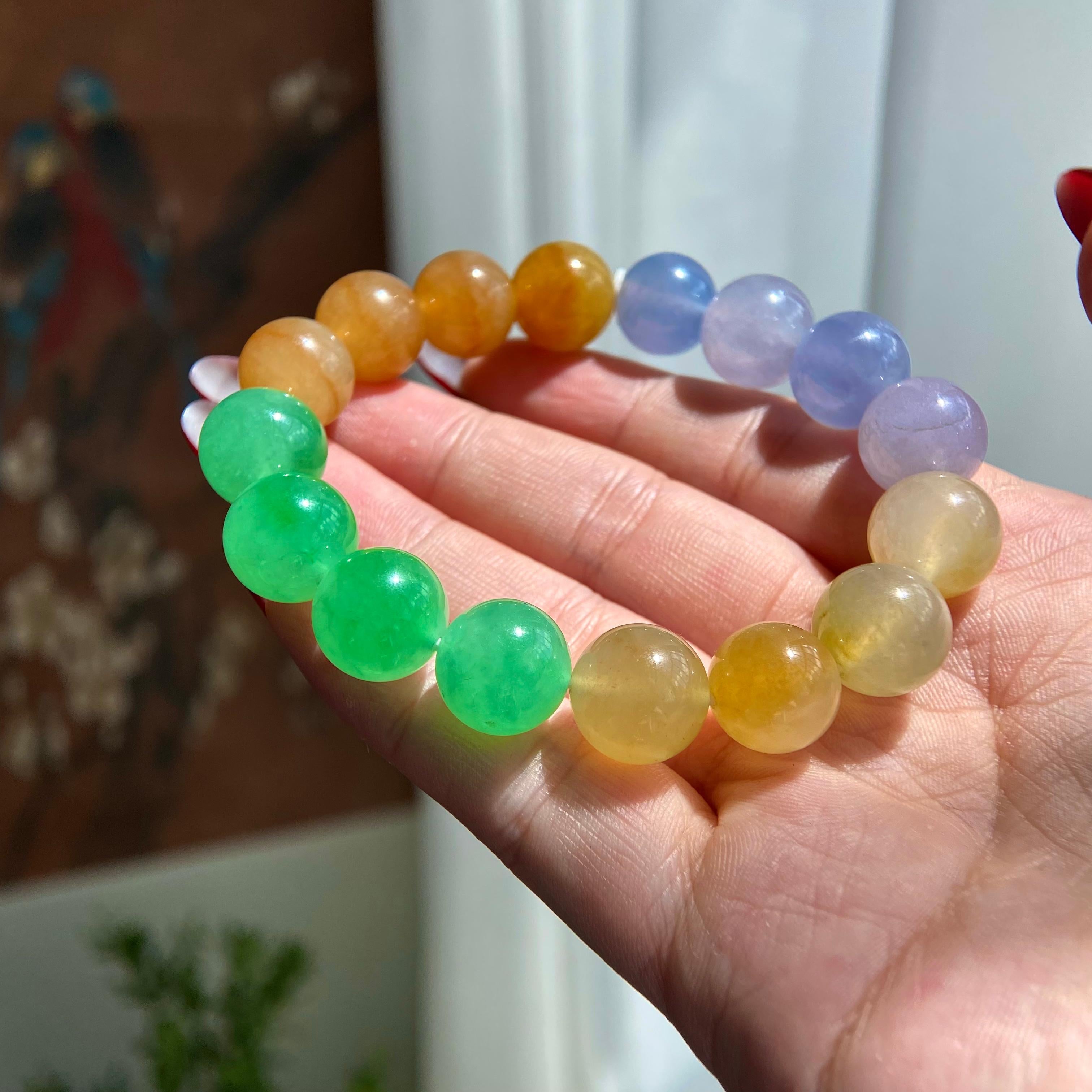 冰种多宝单圈手串（16颗）（yc209966）