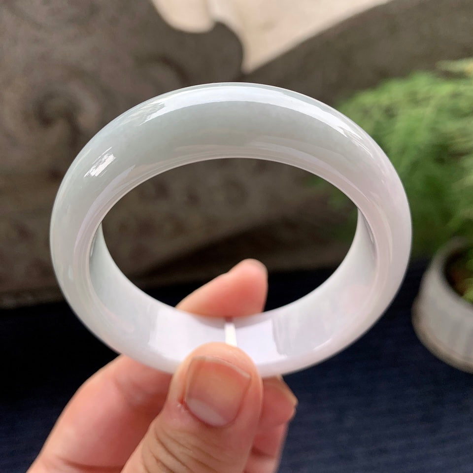 糯种无色宽版轮胎手镯（51.5mm）（yc090925）