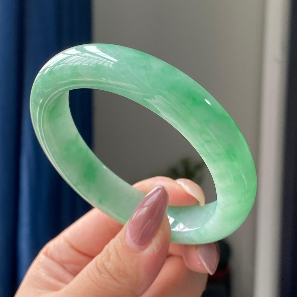 细糯种满绿平安镯手镯（57圈）（yc196859）