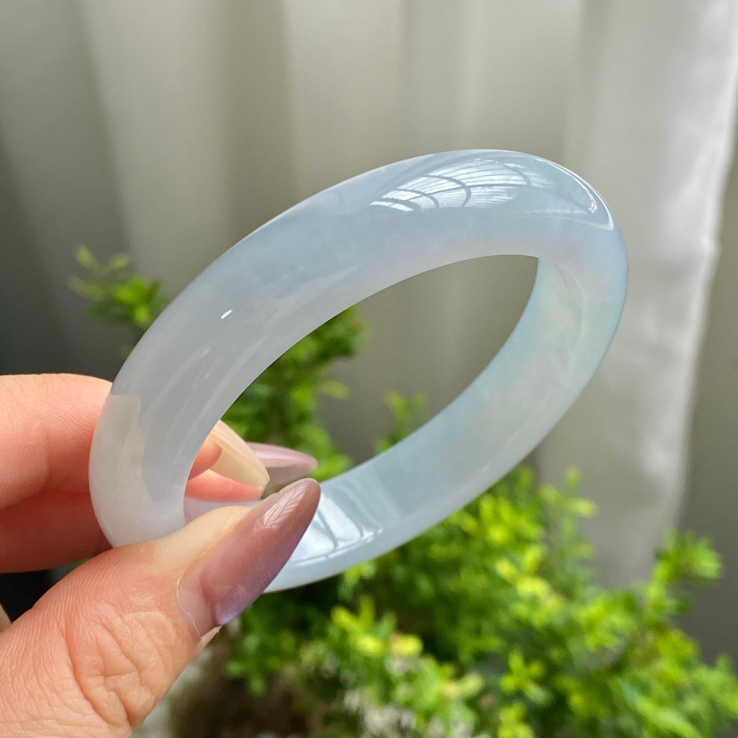 糯冰种天空蓝平安镯（54圈）（yc200590）