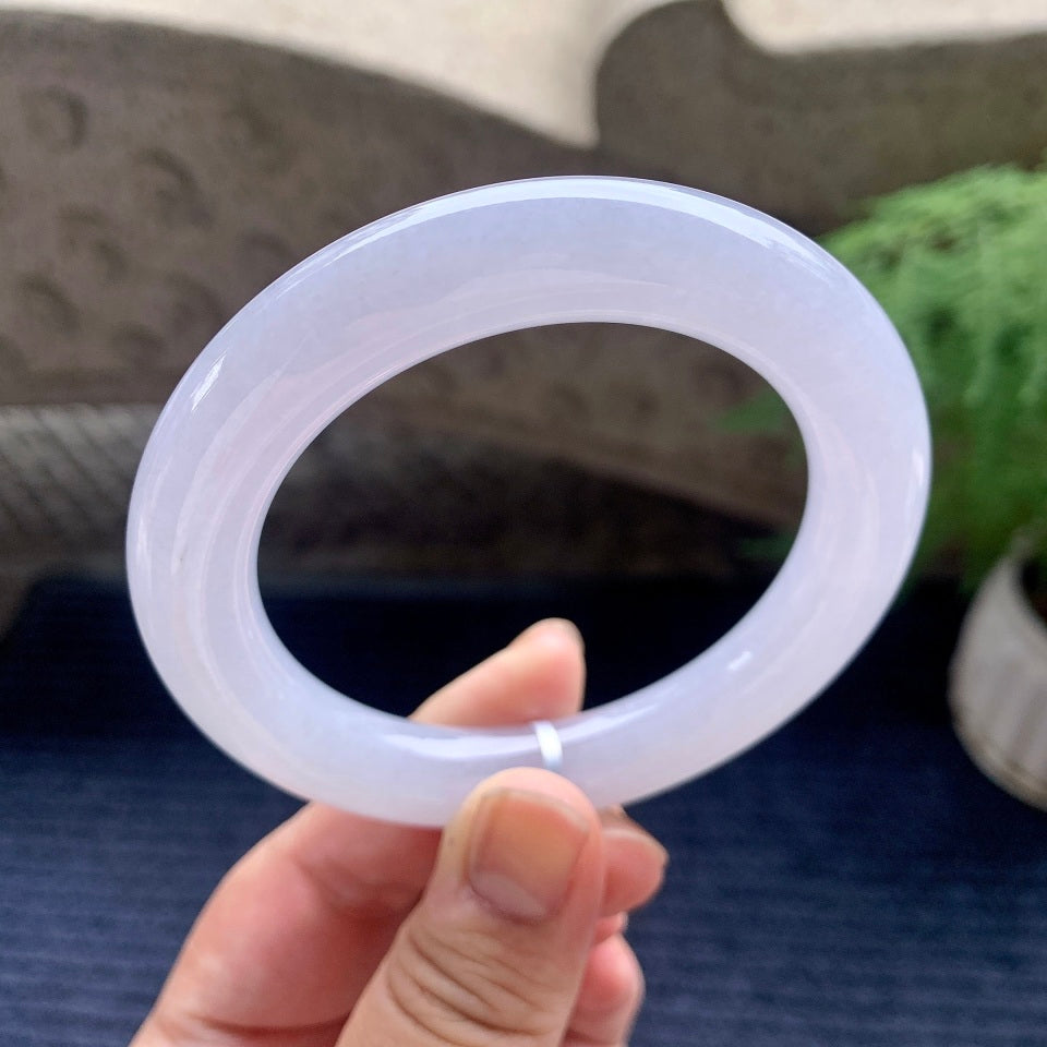 细糯种淡紫罗兰圆条手镯（57.5mm）（yc110702）