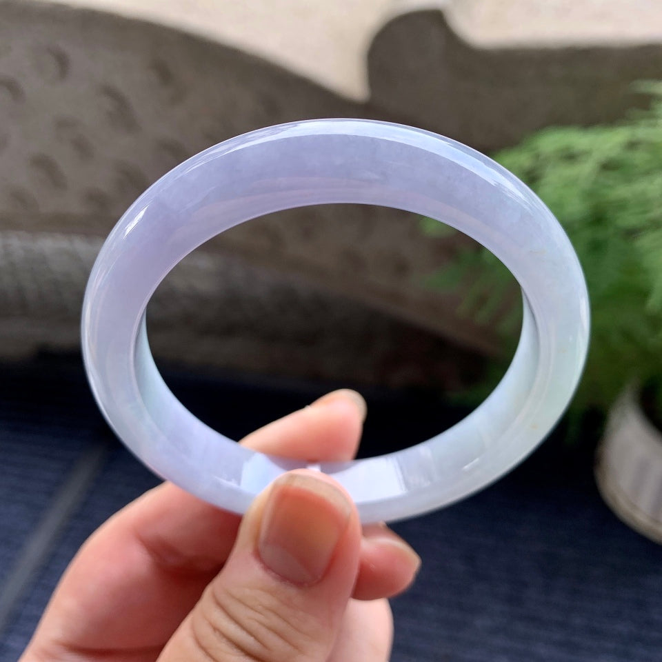 糯冰种紫罗兰平安镯（54.4mm）（yc107005）