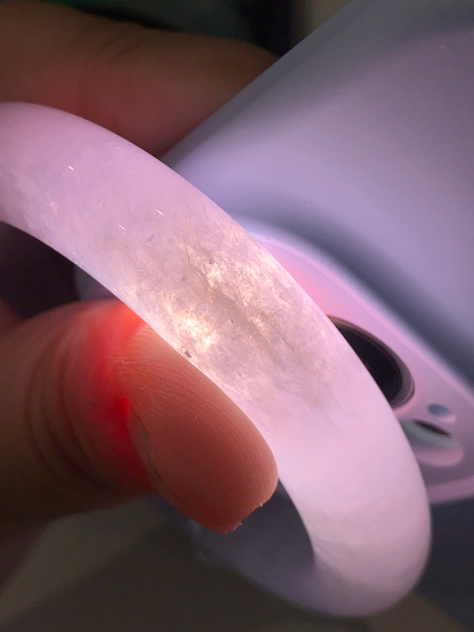 糯冰种淡春彩平安镯（55mm）（yc175880）