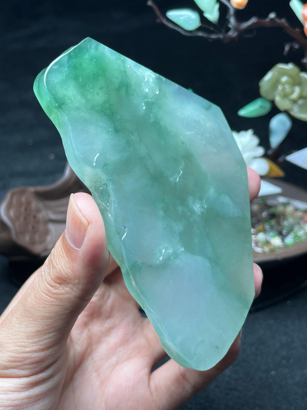 冰飘绿花牌子料（yc521366）