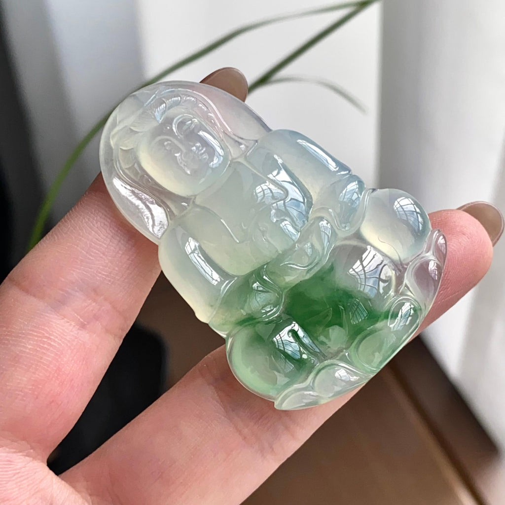 糯冰种飘花观音吊坠（yc262749）