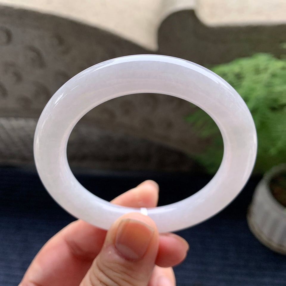 糯种无色圆条手镯（52.5mm）（yc093429）
