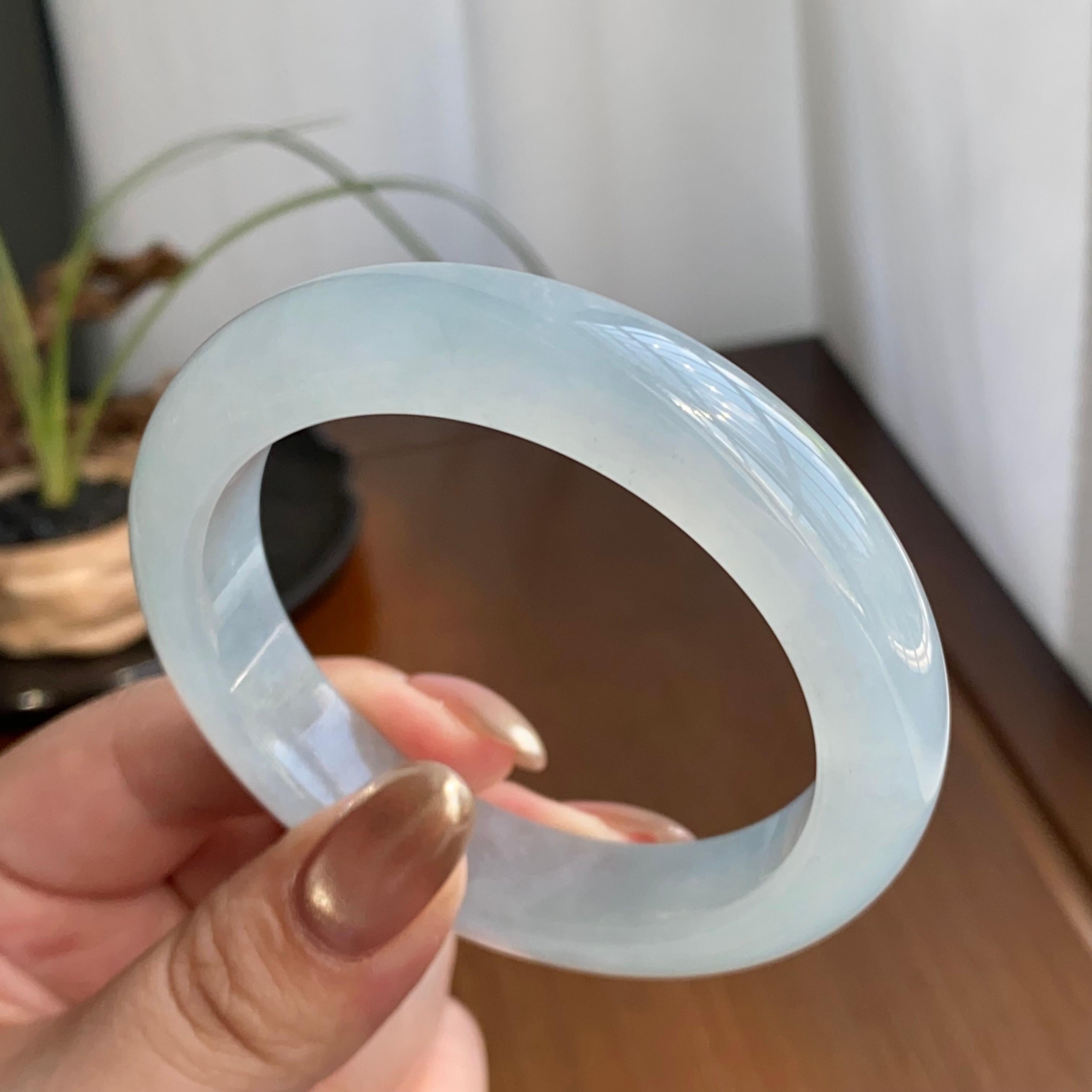 冰种淡晴底平安镯（54圈）（yc259078）