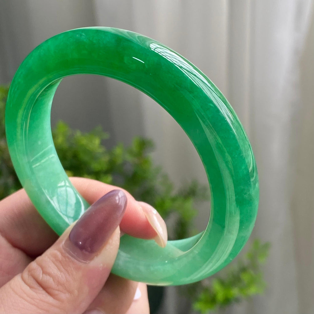 糯冰种满绿平安镯（55圈）（yc199715）