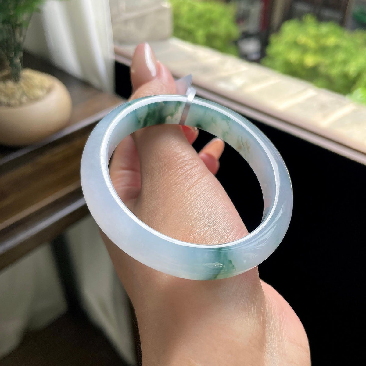 细糯种蓝飘花贵妃 55圈 天然缅甸A货翡翠（yc693160）