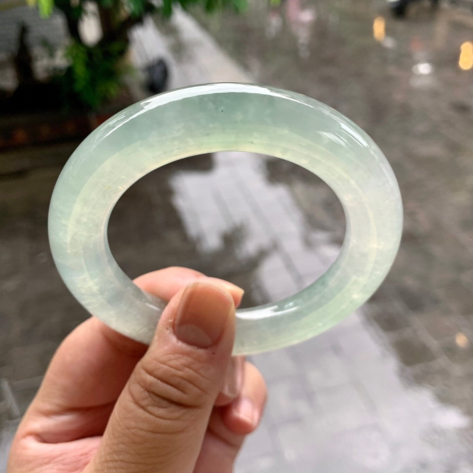 冰种淡晴底圆条手镯（55.6mm）（yc166207）