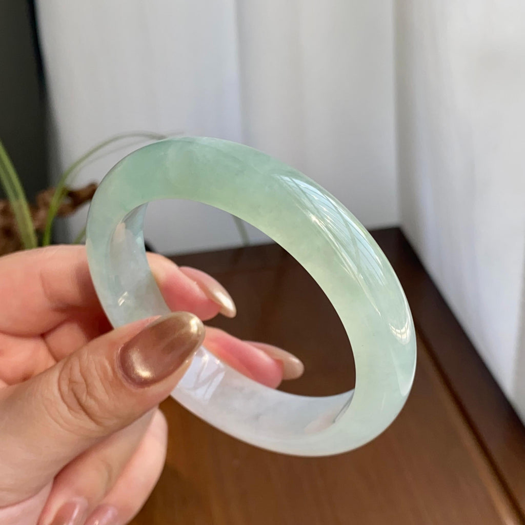 糯冰种半山水平安镯（56圈）（yc259104）