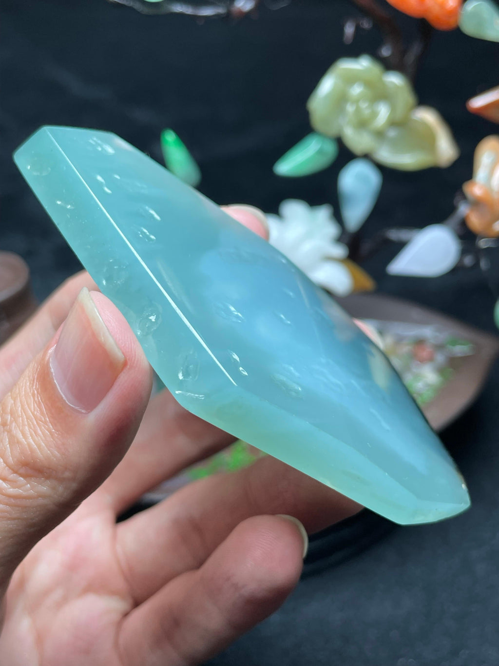 蓝晴底带原皮牌子料（yc535276）