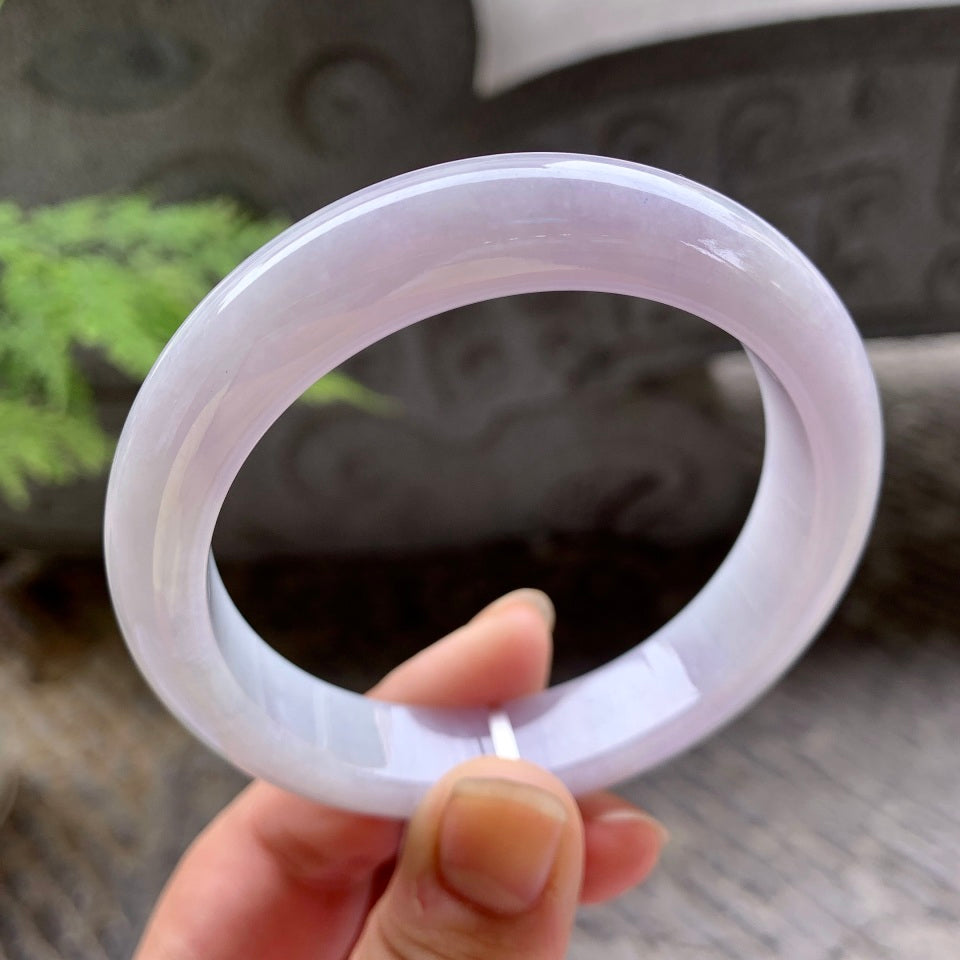 糯种淡粉底平安镯（57.5mm）（yc017433）
