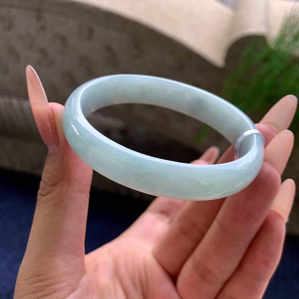 糯种蓝底贵妃 55圈口 天然缅甸A货翡翠（yc530758）